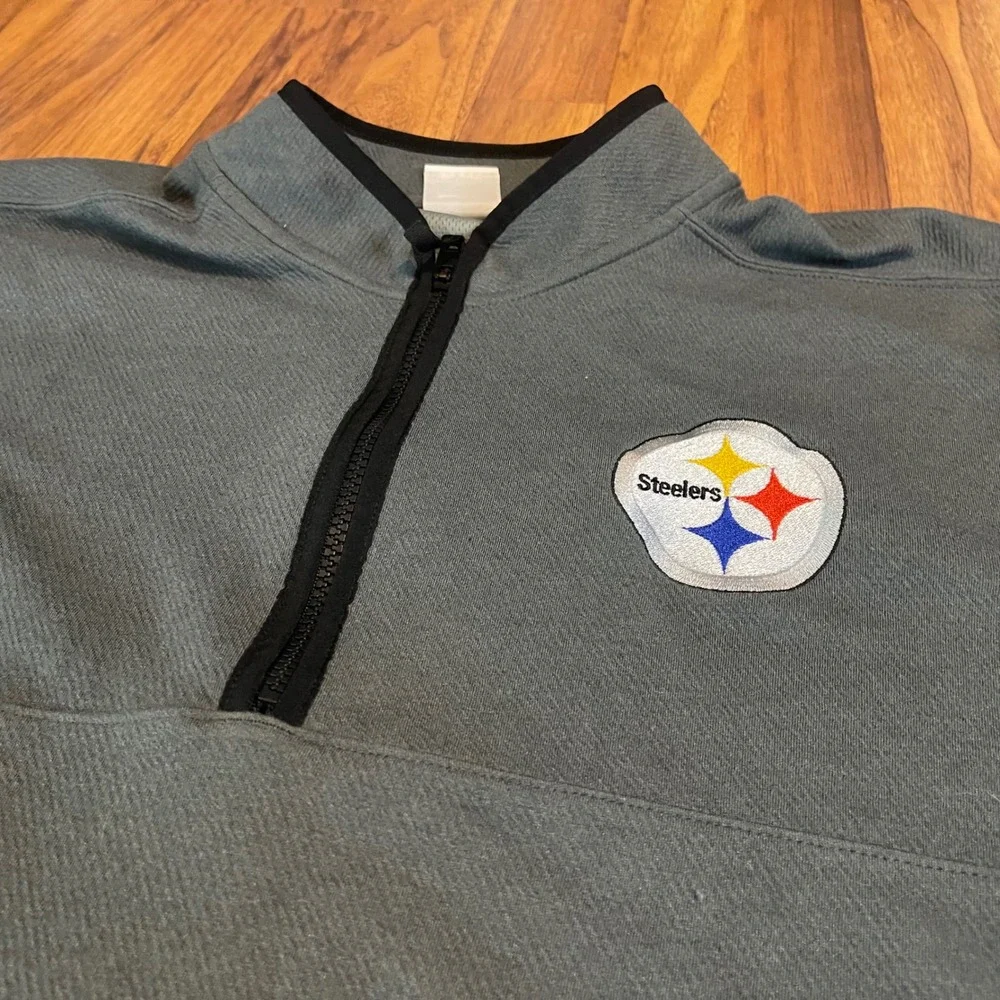 Nike Pittsburgh Steelers Quarter Zip Pullover Mens XL Gray Acrisure Logo NFL